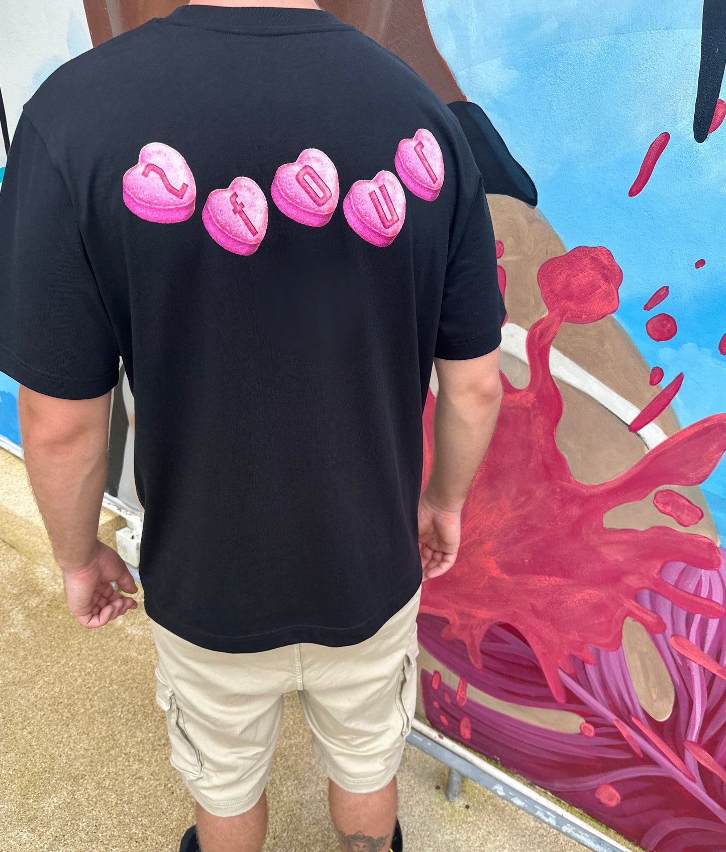SWEET LOVE TEE - BLACK/PINK