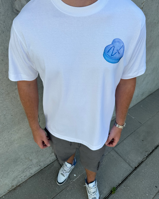 SWEET LOVE TEE - WHITE/BLUE
