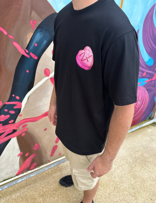 SWEET LOVE TEE - BLACK/PINK