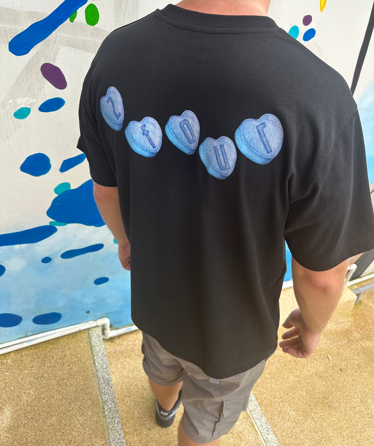 SWEET LOVE TEE - BLACK/BLUE