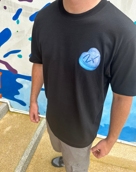 SWEET LOVE TEE - BLACK/BLUE